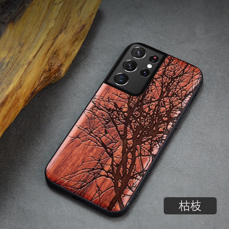 For Samsung Galaxy S21 Ultra Case Boogic Original Wood funda S21 S21+ Wood Cover Phone Case For Samsung S21 Ultra