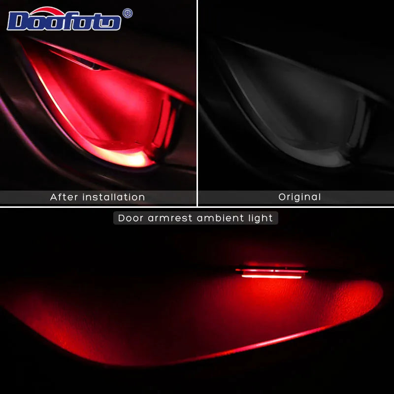 Car Decoration Light Interior Atmosphere Lights LED Strip lamp accessories for auto door bowl openning safety warning automotive