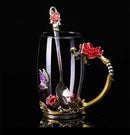 Handgemachte Emaille Kaffeetasse Kristallbecher Milch Zitrone Blumentee Tasse Hochwertiges Glas Trinkgeschirr Geschenk Paar Tasse Für Liebhaber Hochzeit