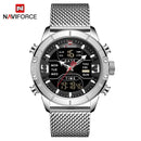 NAVIFORCE Men's Watches Top Brand Luxury Sports Watch For Men Quartz LED Digital Dual Clock Male Full Steel Military Wrist Watch