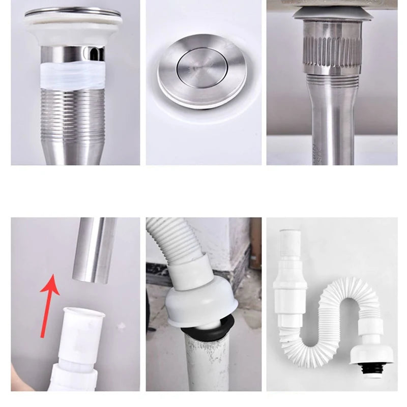 Universal Sink Drain Pipe Deodorant Drain Drain Pipe Wash Basin Sink Drain Sink Wash Basin Accessories