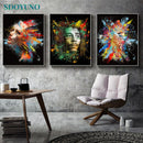 SDOYUNO 60x75cm Painting By Numbers Frameless Colourful Figure Paint By Numbers On Canvas DIY Number Painting Animals Home Decor