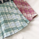 Harajuku Plaid Skirt Women Punk y2k High Waist Mini Tennis Skirts Uniform Chain Pocket A-line Streetwear Vintage Free Belt