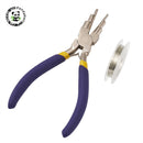 pandahall 1 Set DIY Jewelry Tool Sets with Wire Looping Forming Pliers 6 Step Multi-Size Barrels Round Nose Plier Copper Wires