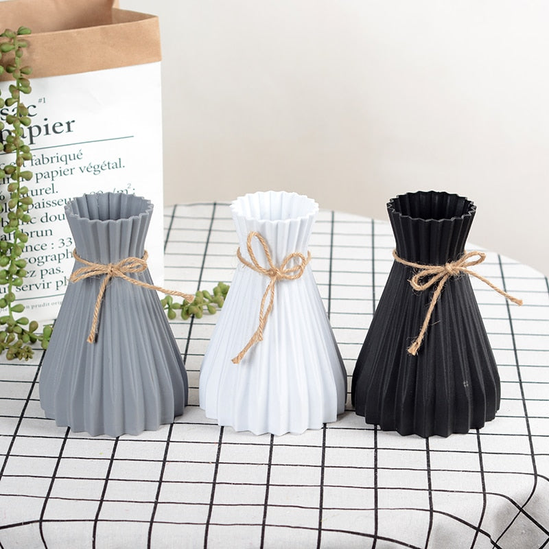 Plastic Vases Home Decoration Anti-ceramic Vases European Wedding Modern Decorations Rattan-like Unbreakable Creative Simplicity