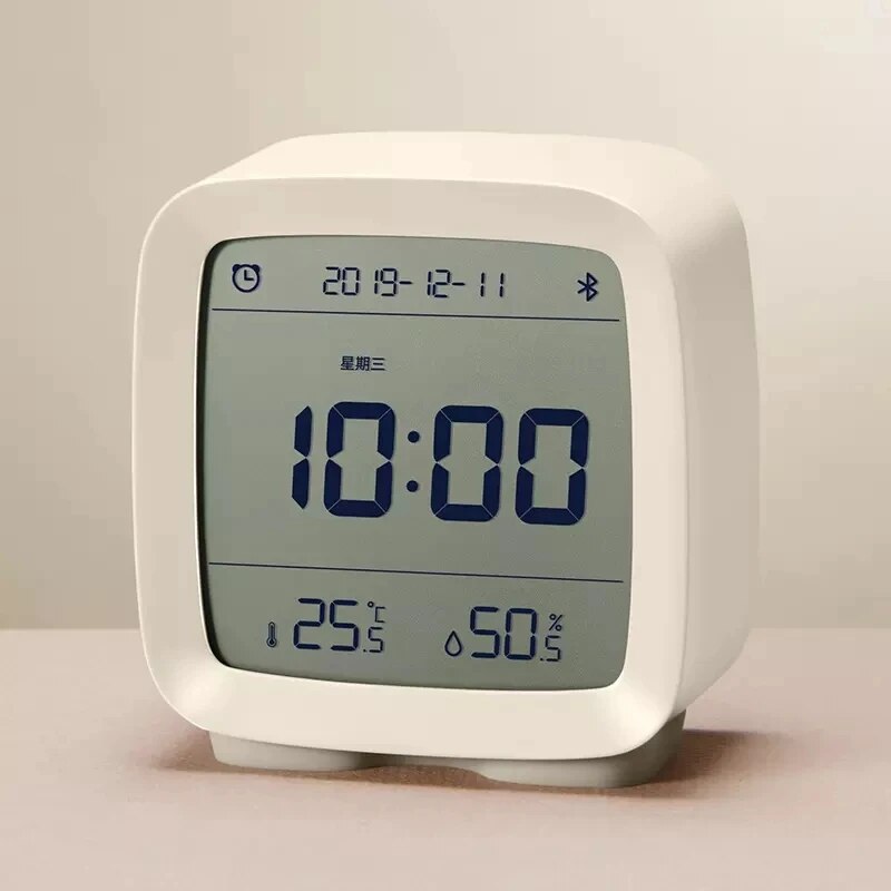 Cleargrass Bluetooth Alarm Clock smart Control Temperature Humidity Display LCD Screen Adjustable Nightlight Canlendar