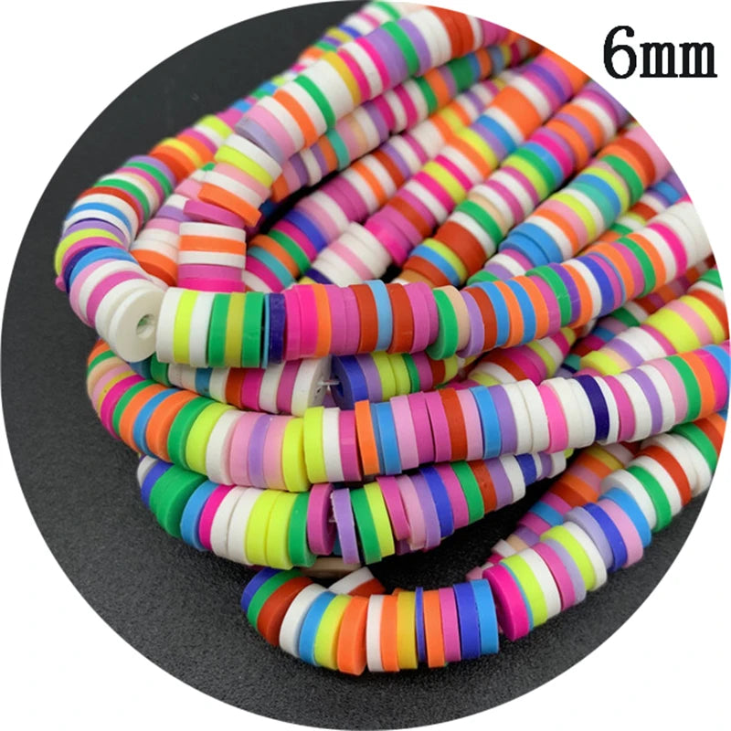 400pcs/Lot 3/4/5/6mm 16inch Round Slice Clay Beads Spacer Beads Polymer Clay Beads For Jewelry Making DIY Handmade Accessories