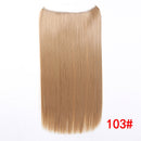 Allaosify 22 inches Clip on Wire Fish Line Hair Extensions Secret Invisible Wire One Piece for Ombre Hair Synthetic Hairpiece