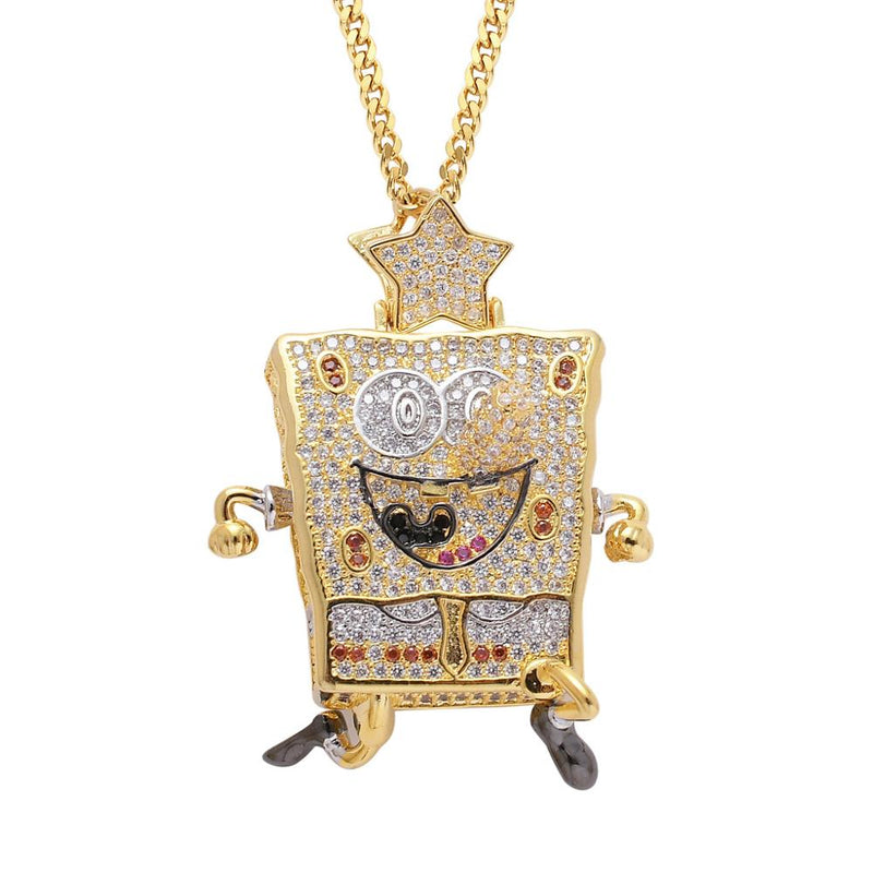 Iced Out Cartoon Characters Pendant Necklace For Men Women Gifts AAA Zircon Necklace Rapper Hip Hop Jewelry