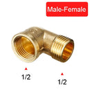 1/8" 1/4" 3/8" 1/2" Female x Male Thread 90 Deg Brass Elbow Pipe Fitting Connector Coupler For Water Fuel Copper