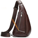 WESTAL Men's Shoulder Bag Men's Genuine Leather Chest Pack Man Sling Messenger Bags Belt Small Crossbody Bags Side Bags for Men