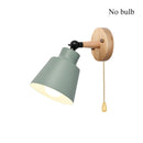 PHYVAL Wood Lamp Bedroom 10mm Wooden base Wall Lamp With Plug Macaron Modern Wall Sconce For Liviing Room