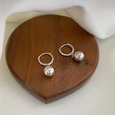 Koreanische Edelstahl-Metallperlen-Anhänger-Creolen 2022 Neue kleine runde Perlen-Ohrhänger für Frauen Edelschmuck Geschenk