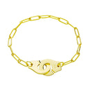 Moonmory 100 % echtes 925er Sterlingsilber Europäische Kette Handschelle Armband Menottes Handschellen-Armband für Damen Schmuck
