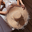 2022 Natural Raffia Straw Hat Summer Hat Women Large Wide Brim Sun Protection Sun Hats Lady Gilrs Holiday Panama Beach Hat
