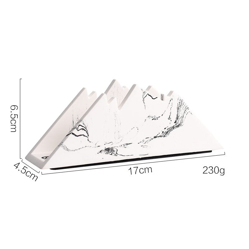 Nordic Home Snow Mountain Shaped Cement Table Napkin Holder Tissue Holder Tissue Clip For Desktop Decoration кольцо для салфеток