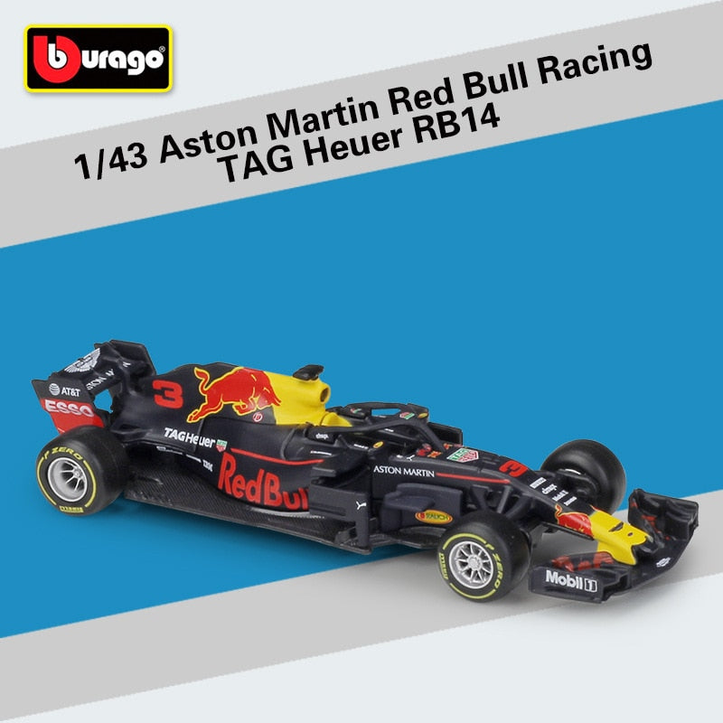 Bburago 1:43 2019 RB15 RB14 RB13 RB12 RB9 #33 #3 #1 F1 wyścigi formuła samochód statyczna symulacja Diecast Model samochodu stop