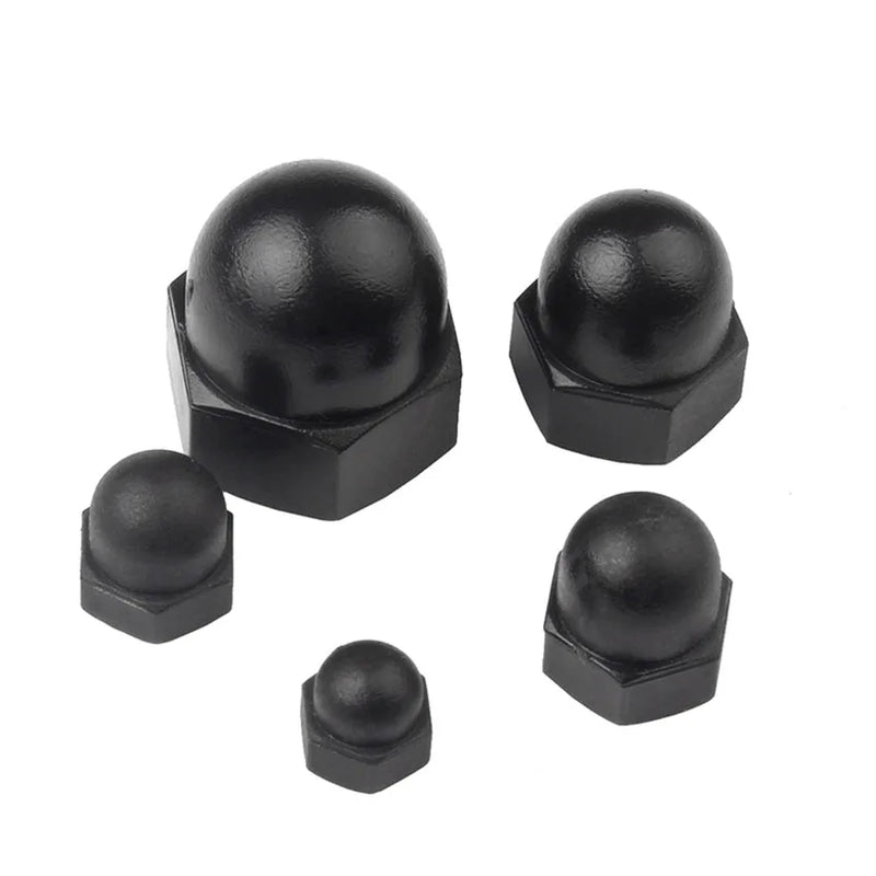 50/100pcs M3 M4 M5 M6 M8 M10/M12 Plastic Hex Nylon Cap Nuts Decorative Cover Semicircle Acorn Nut White Black.