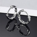 Trendige 925 Sterling Silber Ohrringe Für Herren Schmuck Mode Welle Creolen Ohrringe Männlich Weiblich Schwarz Weiß Accessoires Für Jungen Geschenk