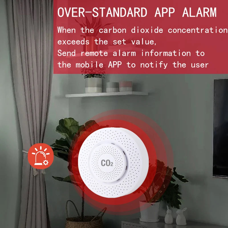 Tuya CO2 Carbon Dioxide Sensor co2 detector NDIR High-precision Measurement Exceeds Standard Alarm Smart Home Linkage tuya senso