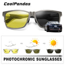 Photochromic Aluminium Magnesium Square Men Sunglasses Polarized Sun glasses for Men Women Driving Eyewear Oculos masculino Male