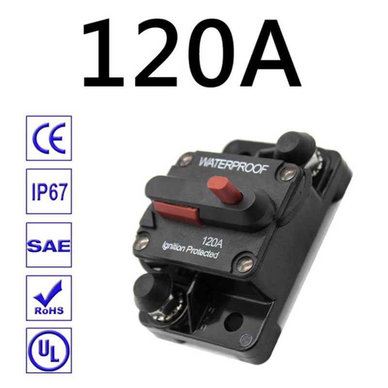 30A 40A 50A 60A 70A 80A 100A 120A 150A 200A 250A 300A AMP Circuit Breaker Fuse Reset 12-48V DC Car Boat Auto Waterproof