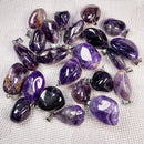 5pcs/lot Natural Amethysts Pendant Irregural Shape Small Pendnat Charms for Making Women DIY Necklace Size 10x25-15x35mm