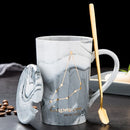 Naturmarmor 12 Sternzeichen Keramik-Becher mit Deckel Kaffeetassen Kreative Persönlichkeitstasse 400ml Bleifrei