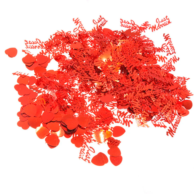 15g Wedding Decors Just Married & Hearts Rose Gold Silver Red Table Confetti Bridal Shower Scatters Anniversary Party Supplies