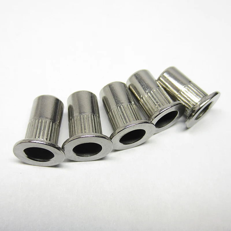 10PCS/Lot M3 M4 M5 M6 M8 M10 M12 304 Stainless Steel Flat Head Threaded Rivet Insert Nutsert Cap Rivet Nut