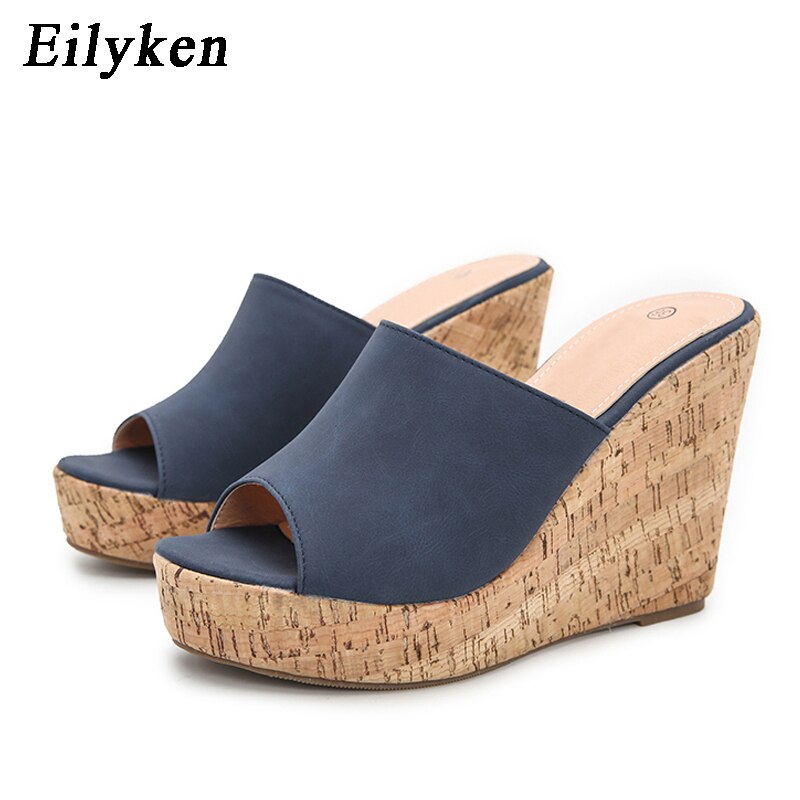 Eilyken 2023 New Summer Casual Cozy Platform Wedges Heels Slippers Ladies Fashion Open Toe Roman Women&