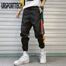 Hip Hop Streetwear Men's Splice Joggers Pants Fashion Men Casual Cargo Pant Trousers High Street Elastic Waist Harem Pant Men