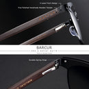 BARCUR Cat Eye Holz Sonnenbrille polarisiert Edelstahlrahmen Holz Sonnenbrille für Damen und Herren Oculos de Sol lunette de soleil femme