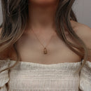 E.B.belle Stainless Steel O-Chain Old English Gold Plated Personalised Lock Necklace Women's Birthday Gift Letter Necklace