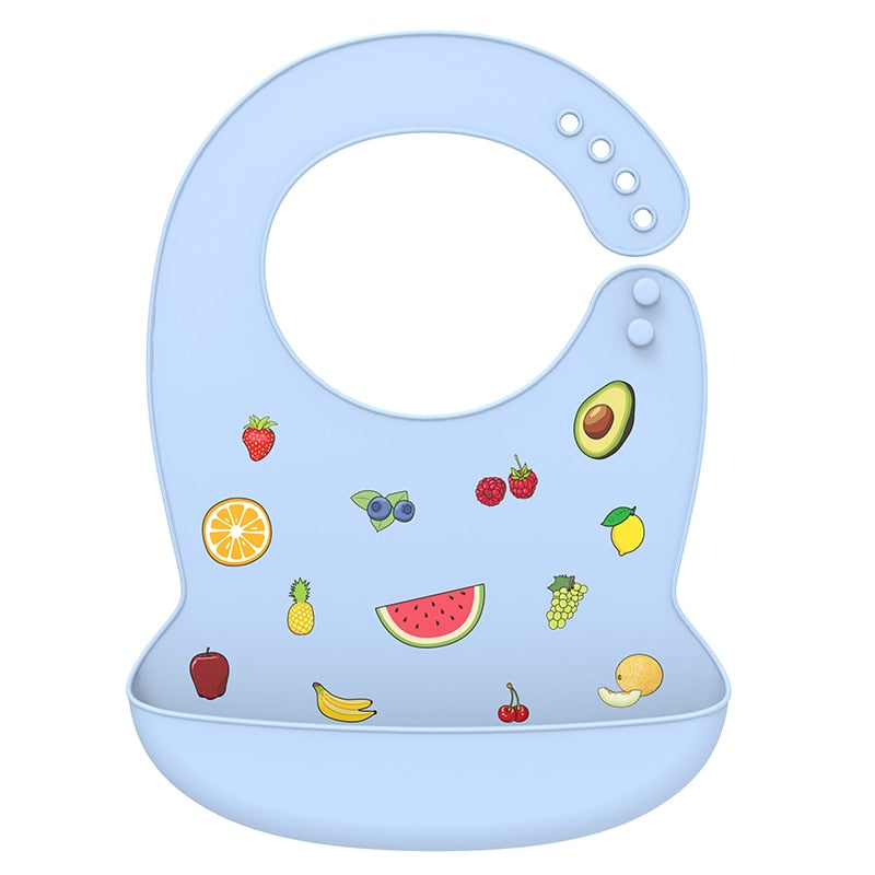 LOFCA 1pc Animal Cartoon Silicone Waterproof Bib Food Grade BPA&amp;PVC Free Silicone Soft Baby Bib Adjustable Easy Wash and Clean