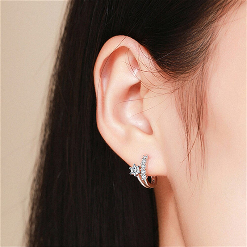 New Design 925 Sterling Silver Earrings Inlaid Zircon Earrings For Women Charm Jewelry Gift