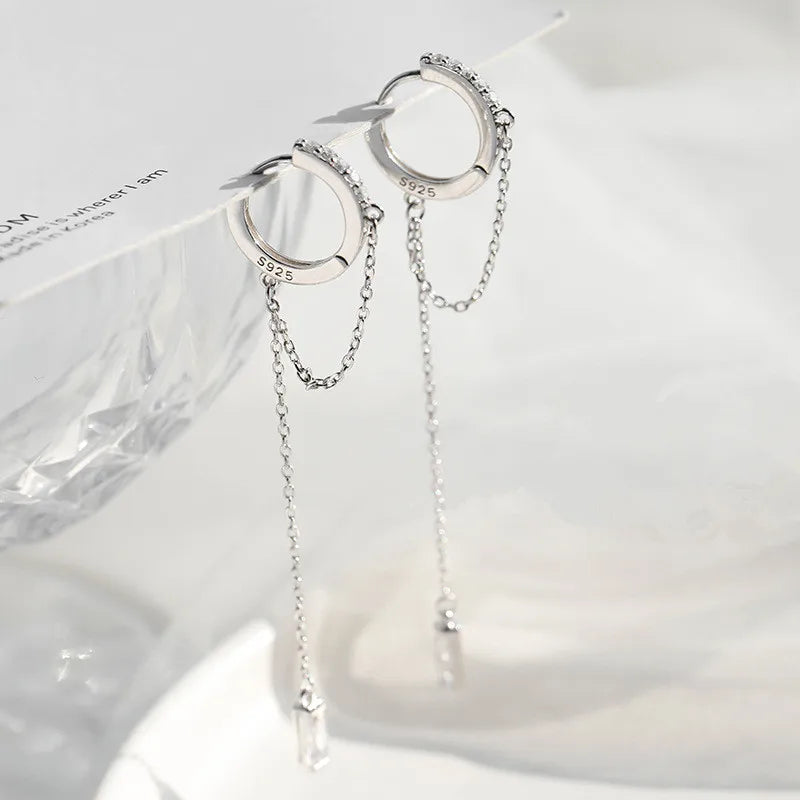 Prevent Allergy 925 Silver Needle Tassel Round Bead Long Drop Earring For Women Party Wedding Jewelry eh1047