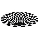 3D Carpet Round Floormat Black White Grid Carpet 3D Illusion Vortex Room Bedroom Anti-Slip Floor Mats Home Carpet Rugs