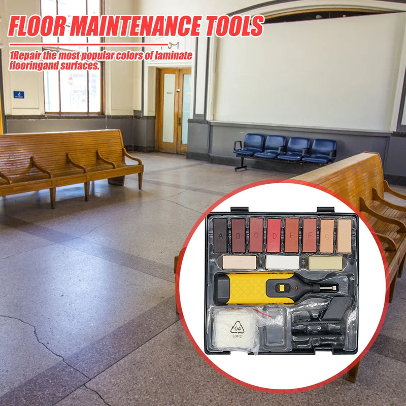 Manual Laminate Floor Repair Kit Furniture Scratch Fix Wax System Floor Worktop Sturdy Casing Chips Scratches Mending Tool Set