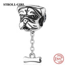 Dog Animal Footprint Beads 925 Sterling Silver Loyal Partners French Bulldog Doggy Charm Fit Bracelet for Women Diy Fine Jewelry