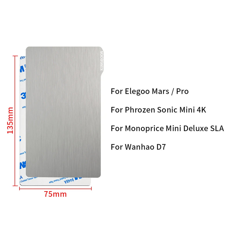 Spring Steel Sheet Plate Flexible Magnetic Sticker Flex 135x80 Heatbed 3D Printer Parts For Elegoo Mars ANYCUBIC Mono X CREALITY