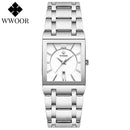 WWOOR Ladies Watch Top Brand Japanese Quartz Watches Square Black Gold Watch Stainless Steel Waterproof Fashion Women Wristwatch