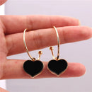 Neue asymmetrische schwarze Hängeohrringe für Damen, hohle Kristall-Tropfenohrringe, Rock, geometrische Statement-Ohrhänger, Aretes