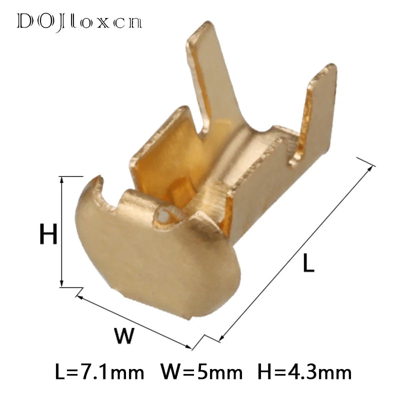 20/50/100/200 Pcs Auto Brass Tyco Wire Harness Connector Crimp Terminal Fuse Holder Button Contact DJ9007A G45