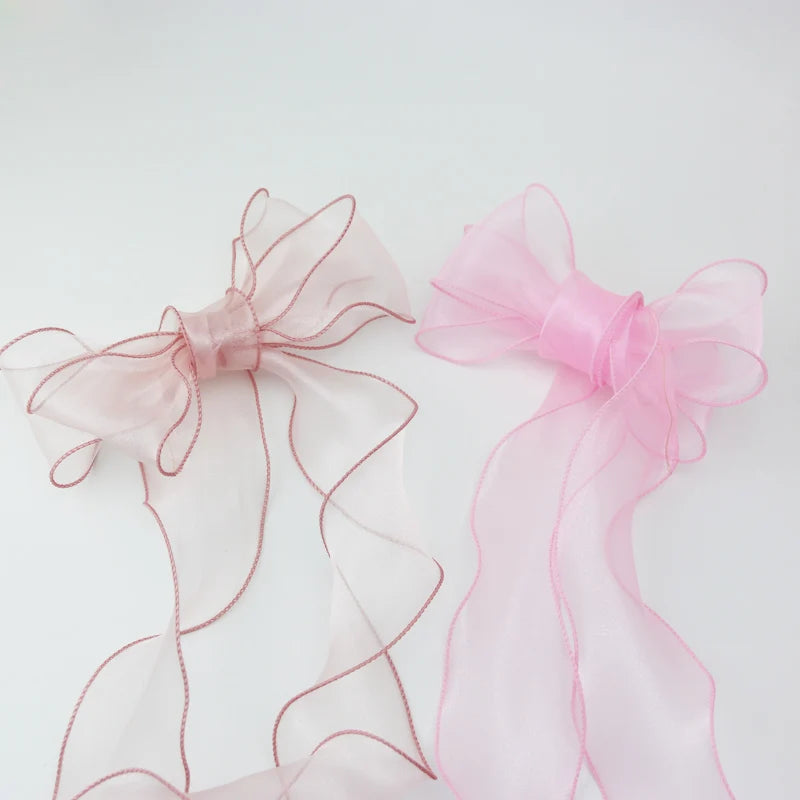 60mm Wave Silk Organza ribbon Bow material for hair ornament gift wrapping decoration lace ribbons