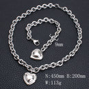 gold color and silver color New Fashion Jewelry Stainless Steel heart Necklaces + bracelets Set for women SBJEGZCH
