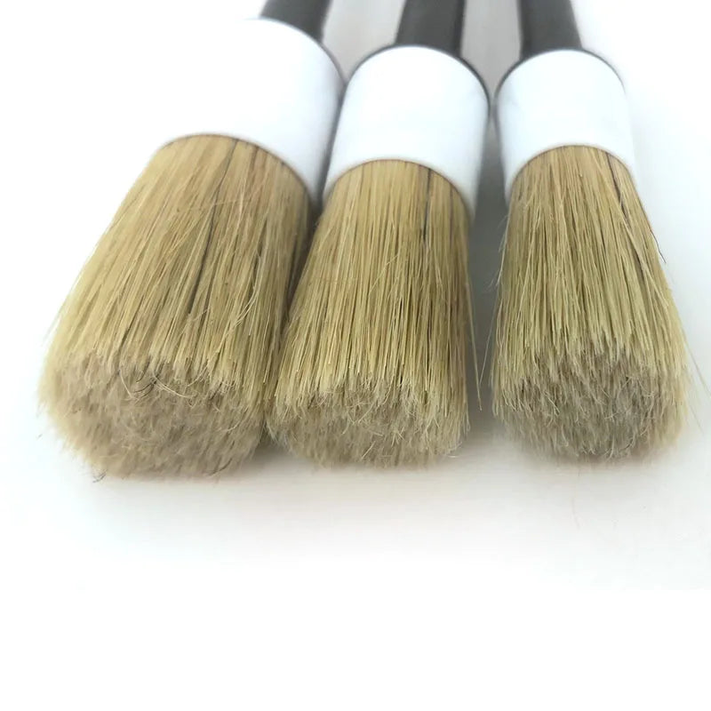 Car Exterior Interior Detail Brush 5pcs Boar Hair Bristle Brushes for Car Cleaning Auto Detail Tools Dashboard Cleaning Brush