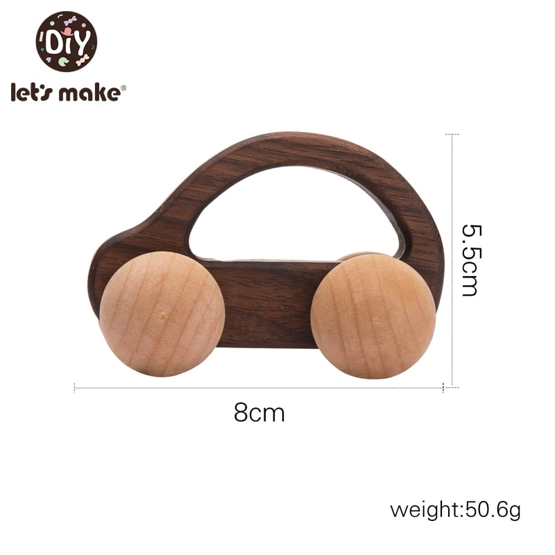 Let's Make Wooden Baby Toys 0 12 Month 1PC Toys For Babies Beech Car Hedgehog Elephant Educational Infants Developmental Newborn