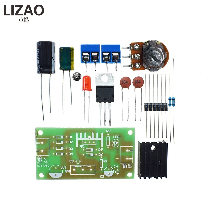 LM317 Adjustable Power Supply Kit Continuous Adjustable DC Power Supply DIY Teaching Training Parts