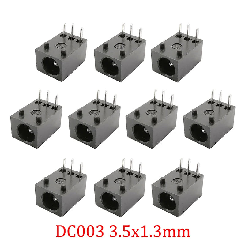 10Pcs DC Power Jack Socket Connector 5.5*2.1mm 3.5x1.3mm Male Female DC005 DC022 DC099 DC plug socket Nut Panel Mount Adapter